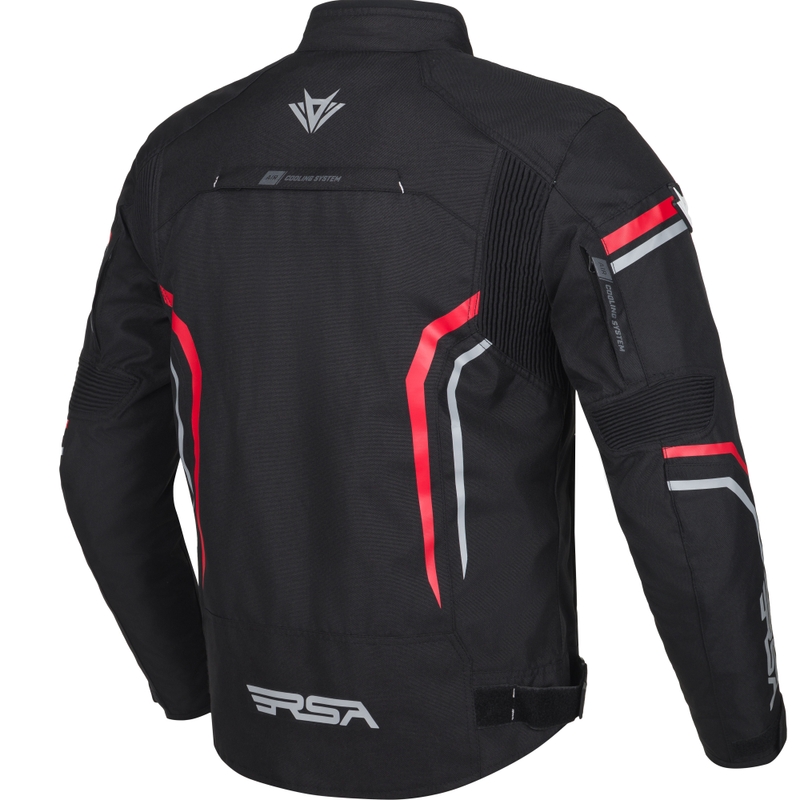 Geacă de motocicletă RSA Compact 2 negru-gri-roșu