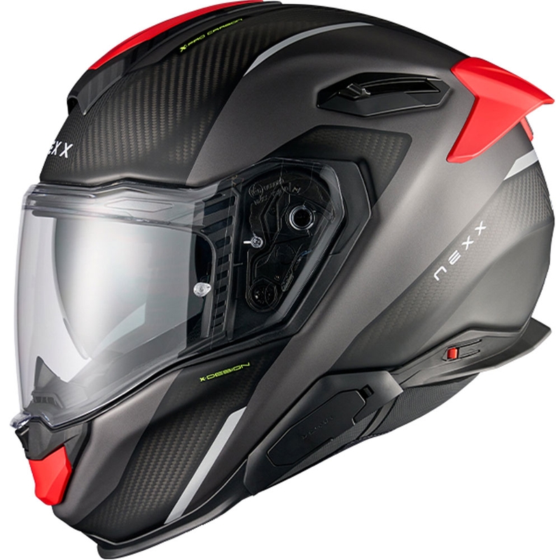 Cască integrală pentru motocicletă Nexx X.TR Rush, negru mat-roșu