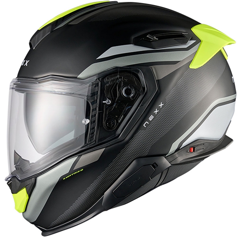Cască integrală pentru motocicletă Nexx X.TR Quanta, negru mat-galben fluo