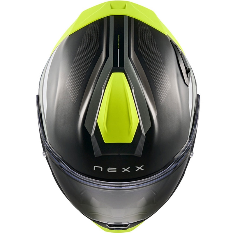 Cască integrală pentru motocicletă Nexx X.TR Quanta, negru mat-galben fluo