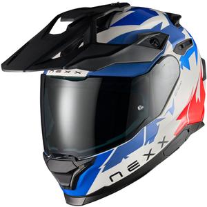 Casca moto enduro NEXX Y.TRAVL Primal albastru-rosu