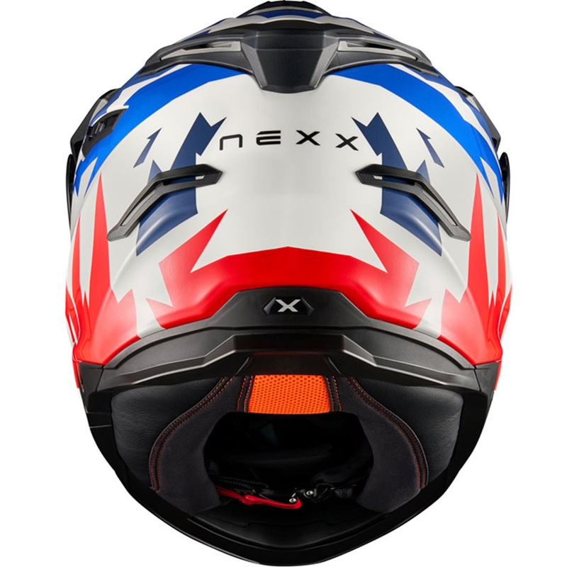 Casca moto enduro NEXX Y.TRAVL Primal albastru-rosu