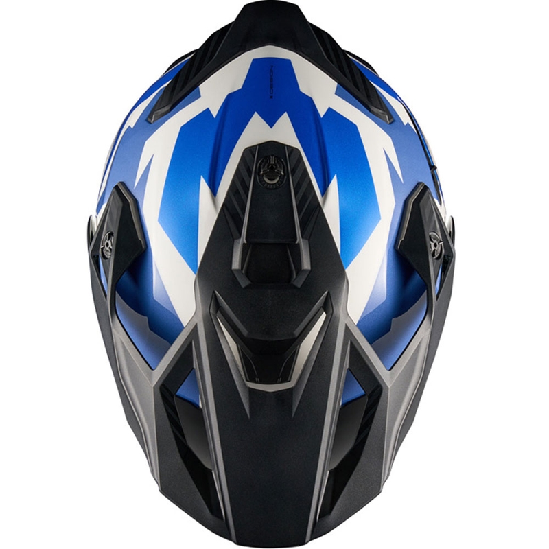 Casca moto enduro NEXX Y.TRAVL Primal albastru-rosu