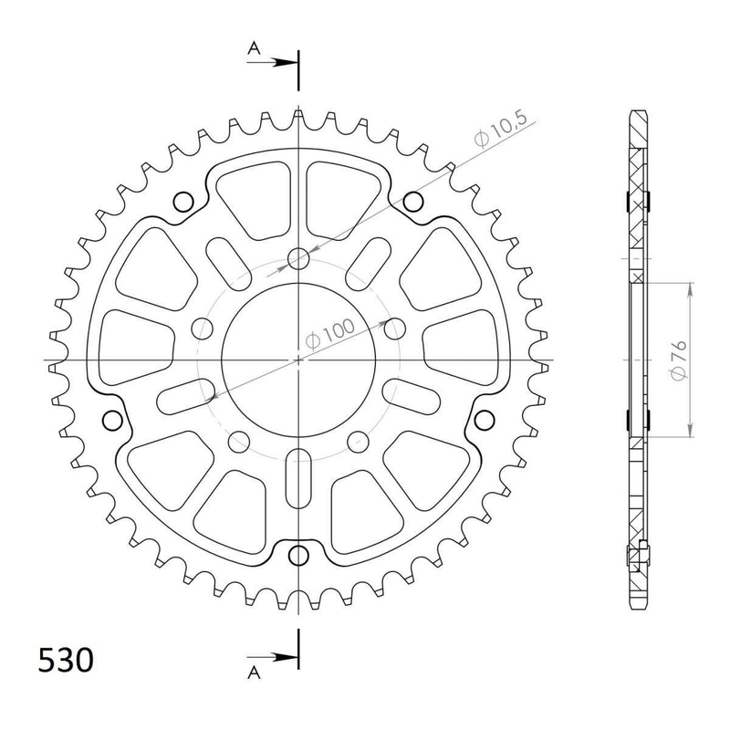 Foaie spate SUPERSPROX STEALTH Negru 45T, 530