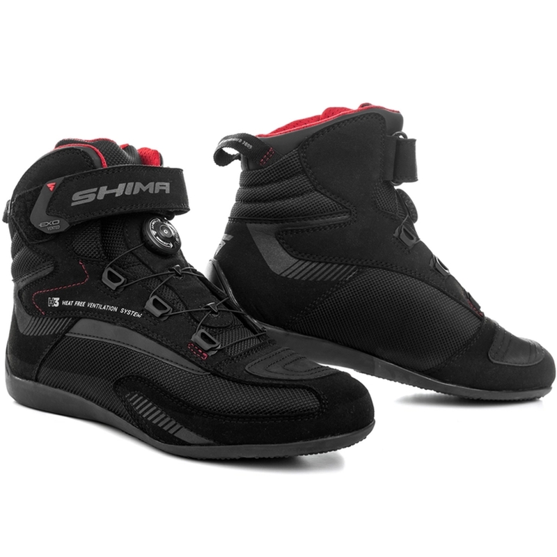 Ghete moto Shima Exo Vented Negru-Gri-Roșu