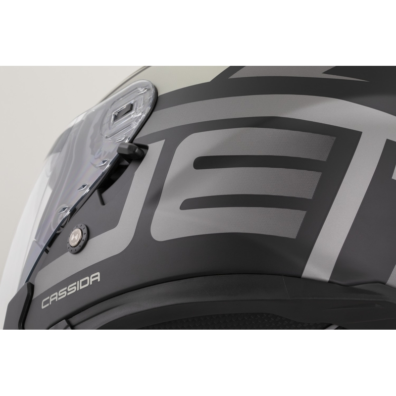 Cască de motocicletă Cassida Jet Tech 2.0 RoTo, neagră mată, gri-albă