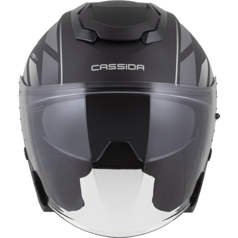 Cască de motocicletă Cassida Jet Tech 2.0 RoTo, neagră mată, gri-albă