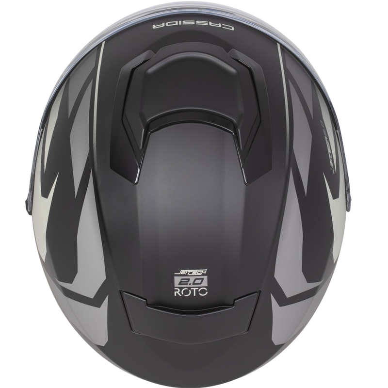 Cască de motocicletă Cassida Jet Tech 2.0 RoTo, neagră mată, gri-albă