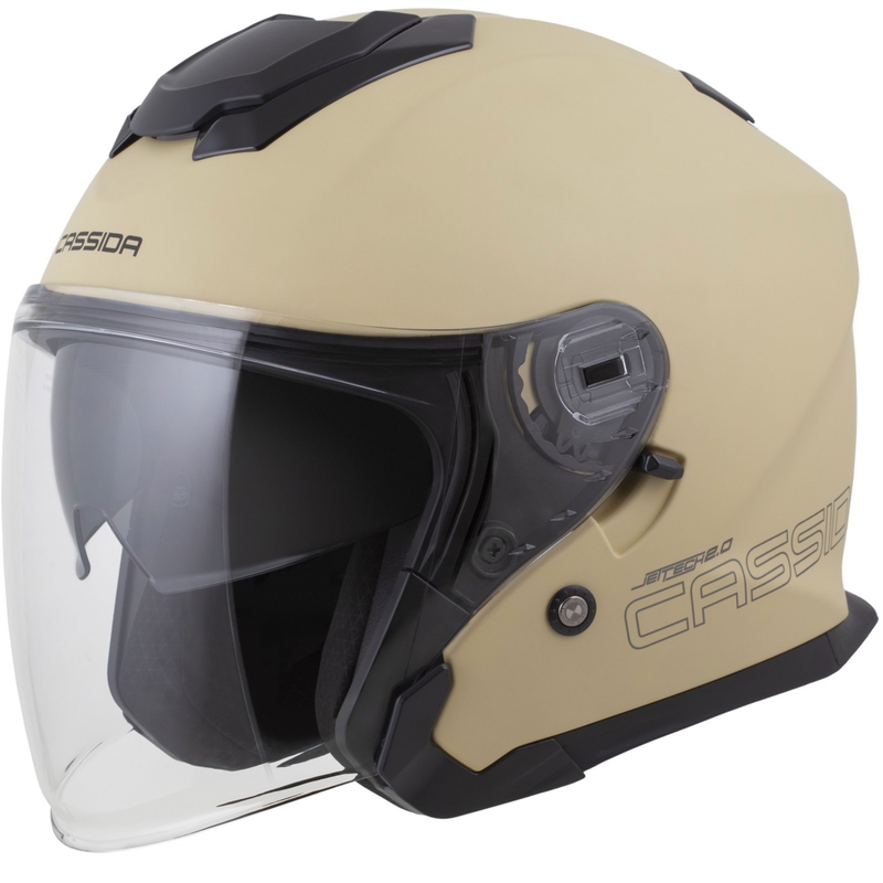 Cască de motocicletă deschisă Cassida Jet Tech 2.0 RoTo, culoarea nisipului mat, negru și gri