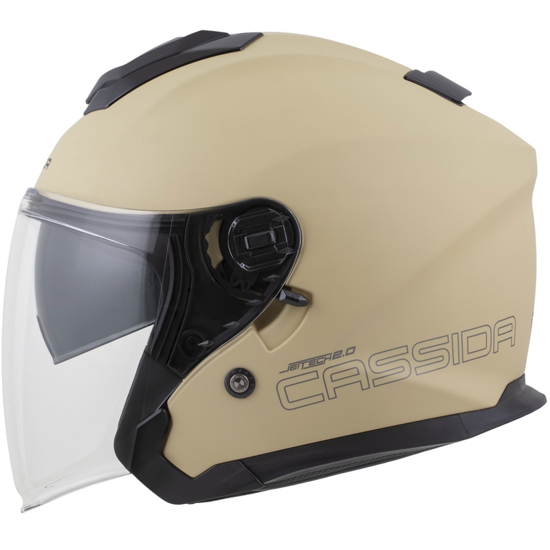 Cască de motocicletă deschisă Cassida Jet Tech 2.0 RoTo, culoarea nisipului mat, negru și gri