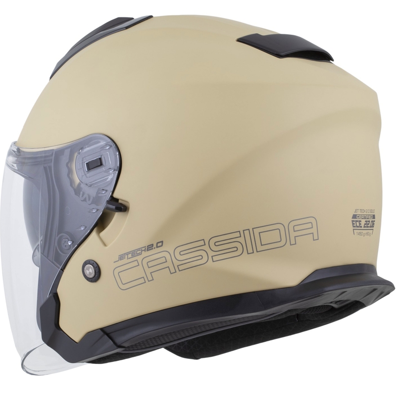 Cască de motocicletă deschisă Cassida Jet Tech 2.0 RoTo, culoarea nisipului mat, negru și gri