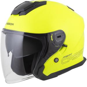 Cască de motocicletă deschisă Cassida Jet Tech 2.0 RoTo, galben fluo-negru-gri