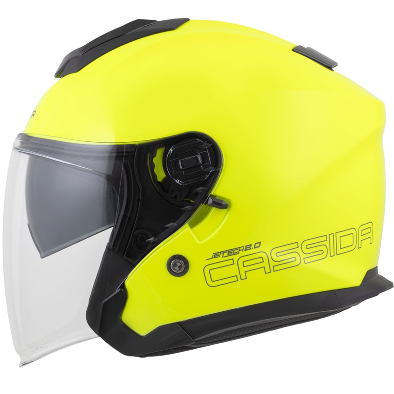 Cască de motocicletă deschisă Cassida Jet Tech 2.0 RoTo, galben fluo-negru-gri