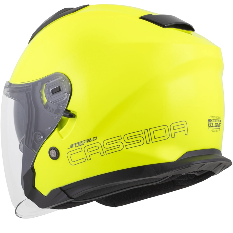 Cască de motocicletă deschisă Cassida Jet Tech 2.0 RoTo, galben fluo-negru-gri