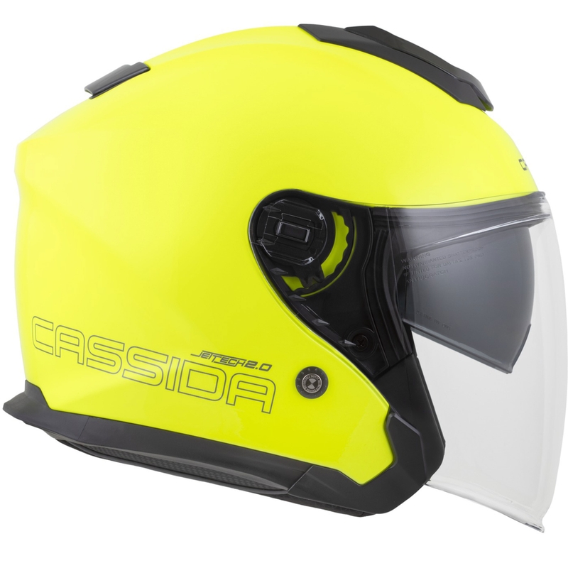 Cască de motocicletă deschisă Cassida Jet Tech 2.0 RoTo, galben fluo-negru-gri