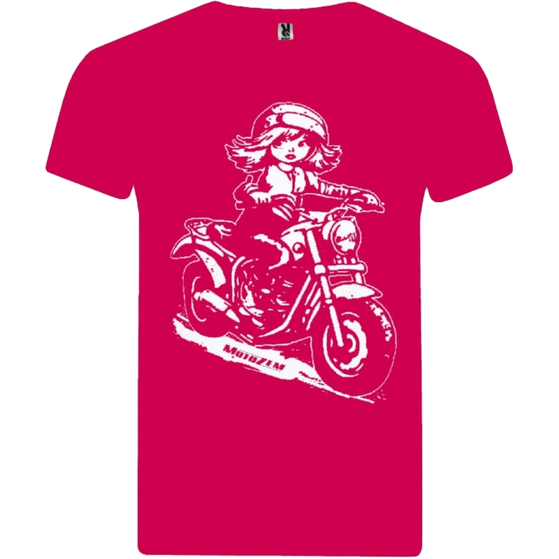 Tricou fete copii MotoZem - Biker roz