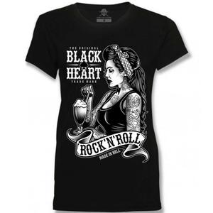 Tricou negru pentru femei Black Heart Pin Up Shake negru
