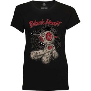 Tricou dama Black Heart Woodoo Doll negru