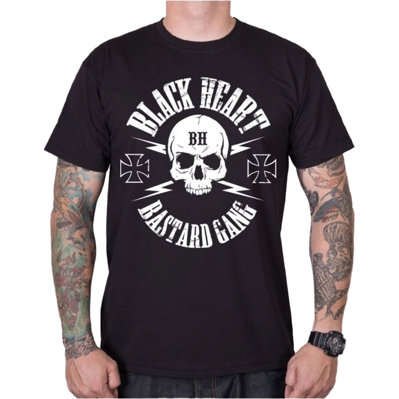 Tricou pentru bărbați Black Heart Bastard Skull negru