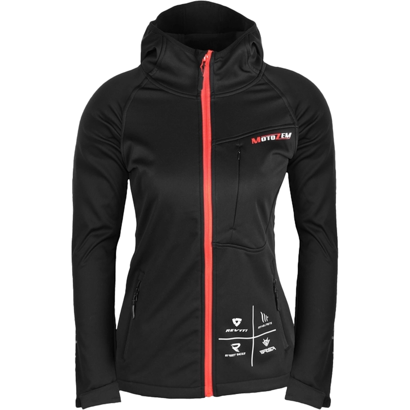 Geacă softshell pentru femei MotoZem Racing Team negru-roșu