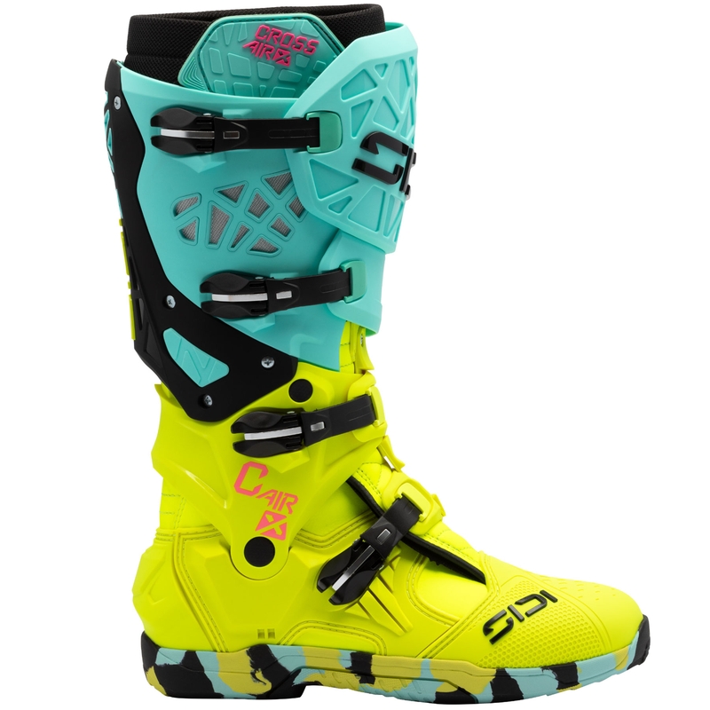 Ghete motociclete SiDi Crossair X galben fluo-mentă