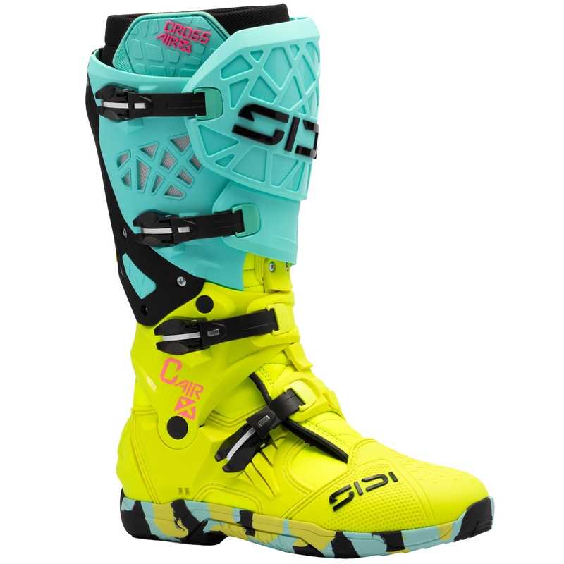 Ghete motociclete SiDi Crossair X galben fluo-mentă