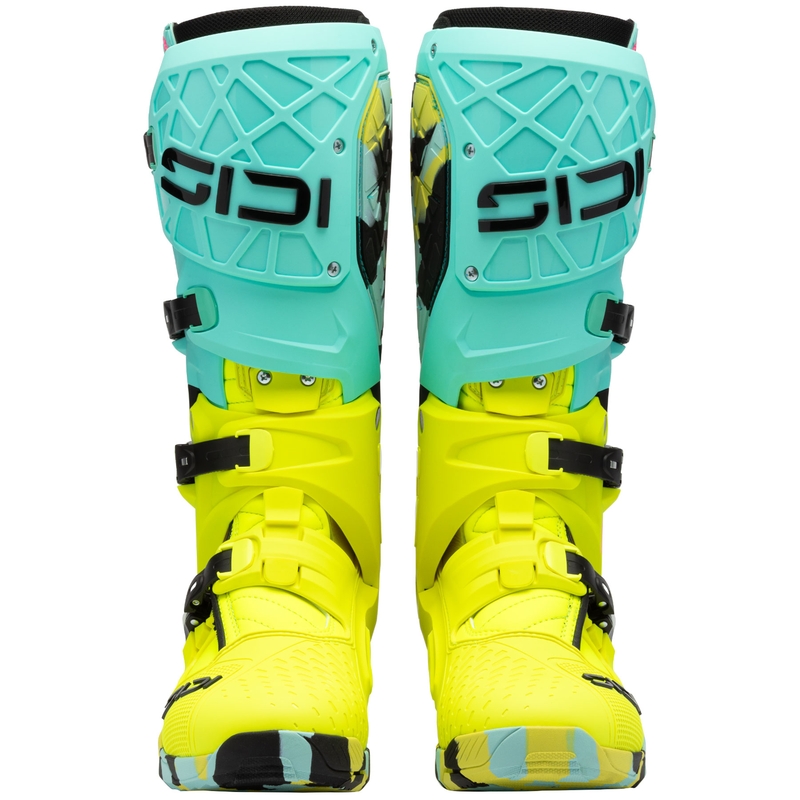 Ghete motociclete SiDi Crossair X galben fluo-mentă
