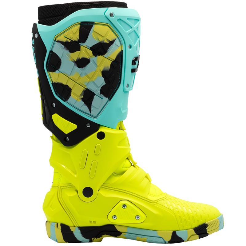 Ghete motociclete SiDi Crossair X galben fluo-mentă