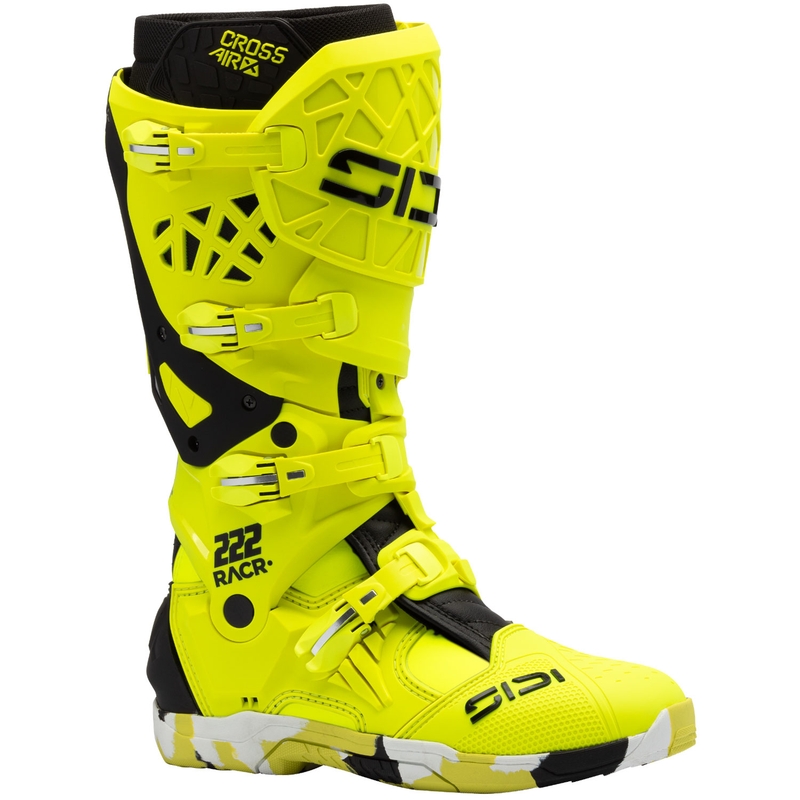 Ghete moto SiDi Crossair X RACR001 negru-galben fluo