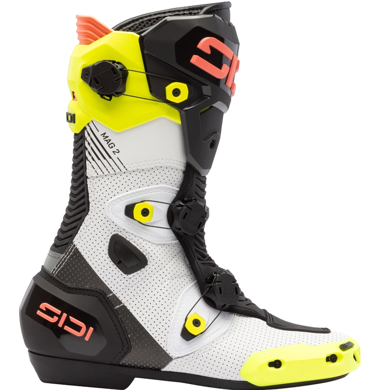 Ghete moto SiDi MAG 2 Air galben fluo-corai fluo