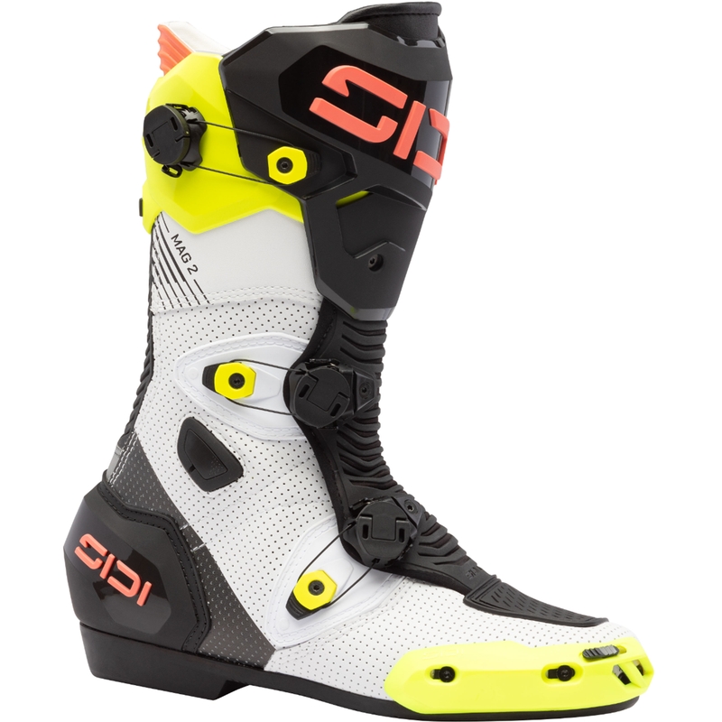 Ghete moto SiDi MAG 2 Air galben fluo-corai fluo