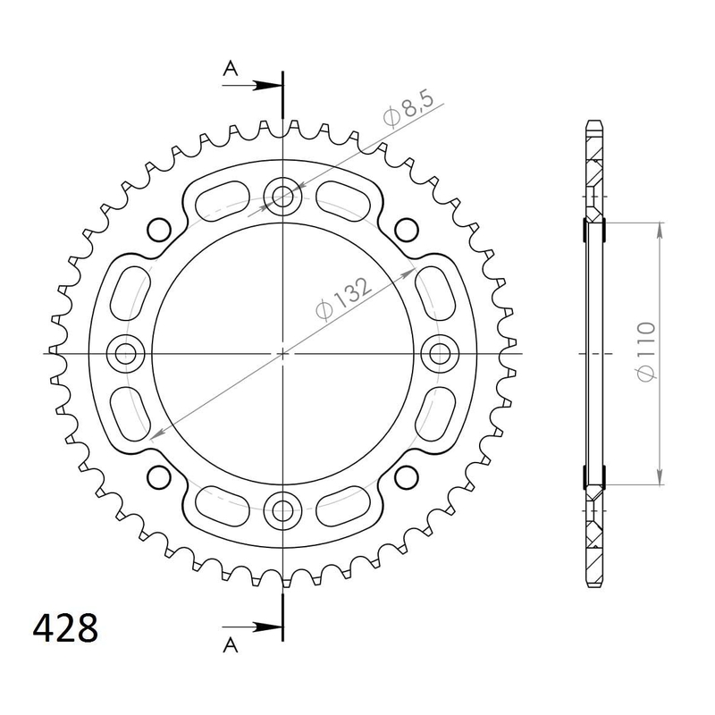 Foaie spate SUPERSPROX STEALTH Rosu 47T, 428