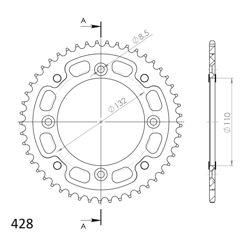 Foaie spate SUPERSPROX STEALTH Rosu 49T, 428