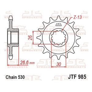 Pinion fata JT JTF 985-19RB 19T, 530 rubber cushioned