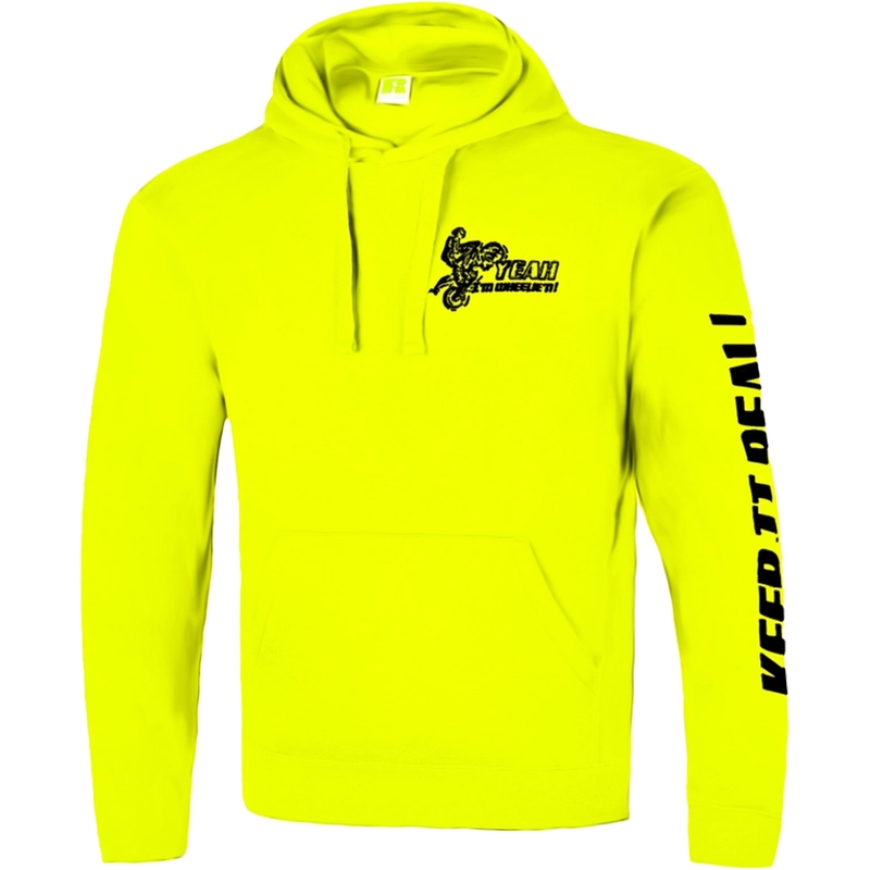 Hanorac pentru bărbați Catch me if you can galben fluo
