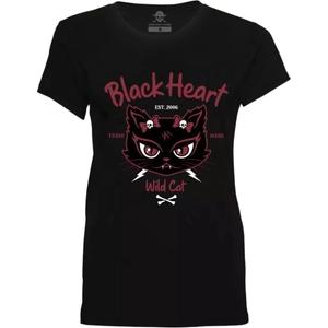 Tricou pentru femei Black Heart Wild Cat negru
