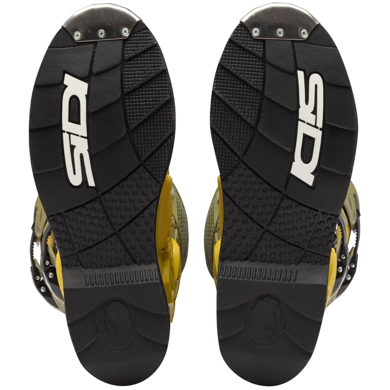 Ghete moto SiDi Crossfire 3 verde măsliniu-galben fluo