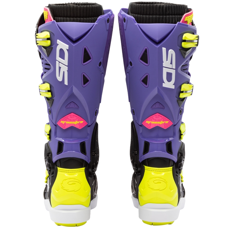 Ghete moto SiDi Crossfire 3 SRS violet-negru-galben fluo