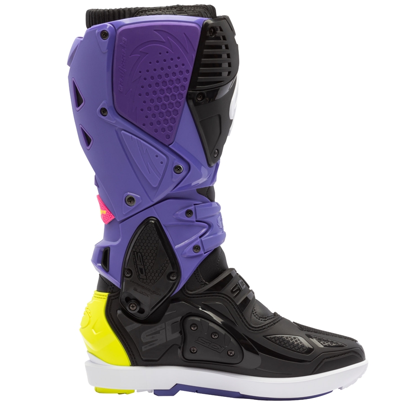 Ghete moto SiDi Crossfire 3 SRS violet-negru-galben fluo