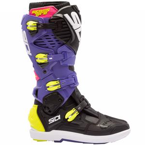 Ghete moto SiDi Crossfire 3 SRS violet-negru-galben fluo