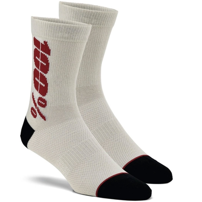 Șosete 100% - USA Rythym Merino Wool roșu-argintiu