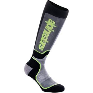 Șosete Alpinestars MX Plus pentru copii Negru-Gri-Galben Fluo