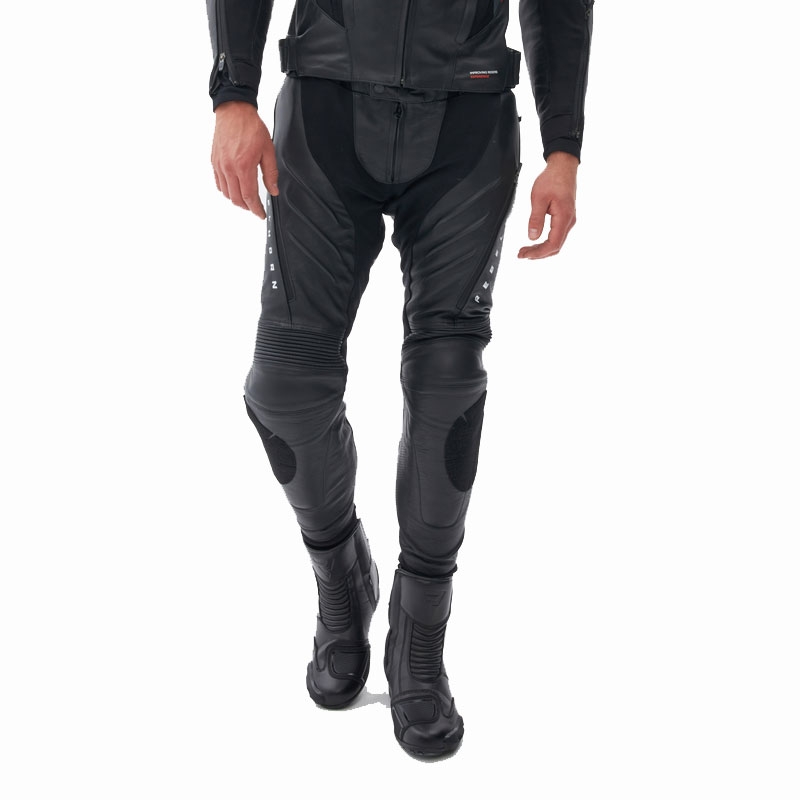 Pantaloni de motocicletă din piele Rebelhorn Veloce negru-alb