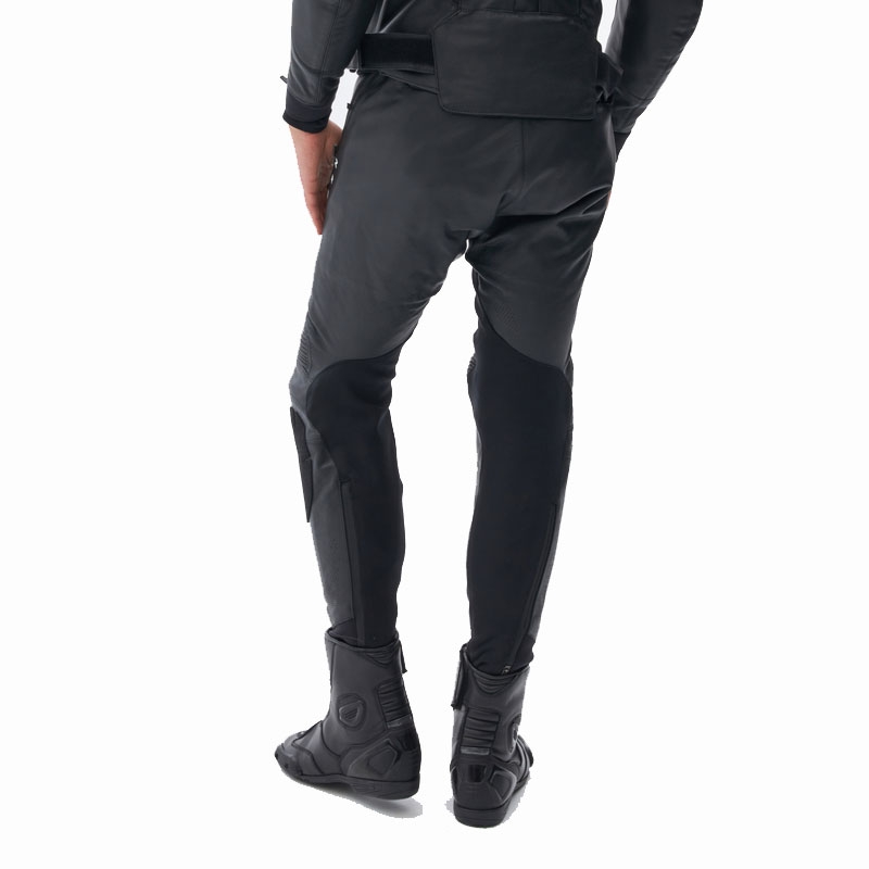 Pantaloni de motocicletă din piele Rebelhorn Veloce negru-alb