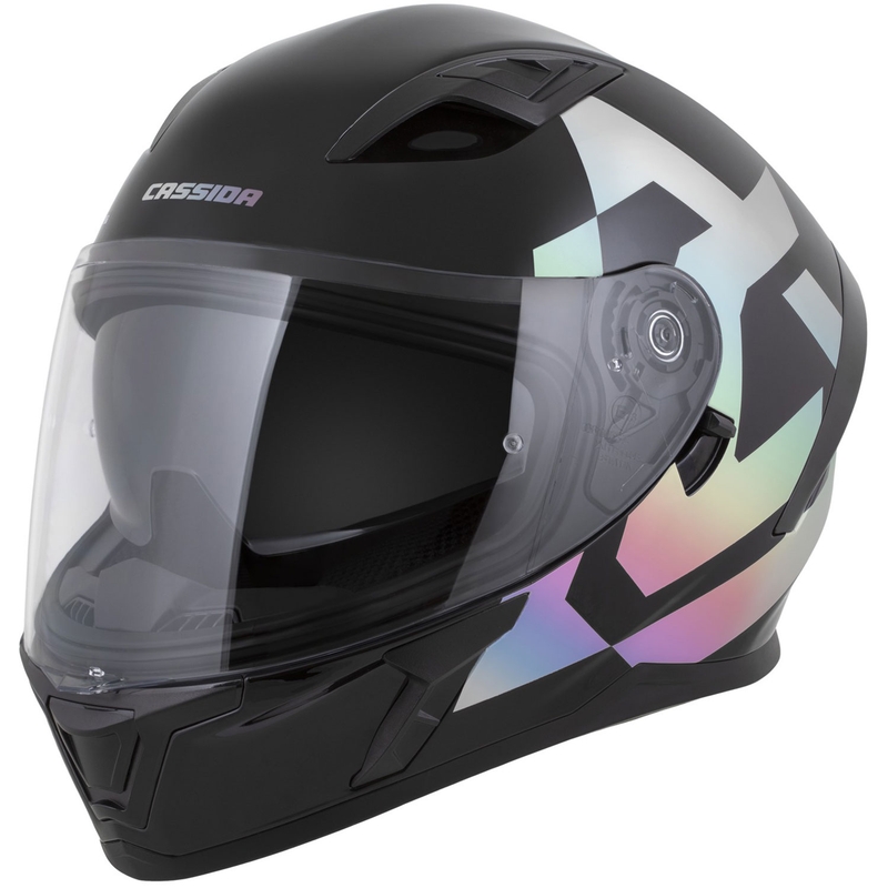 Cască integrală pentru motocicletă Cassida Orbit Grind Absolut, neagră-holografică
