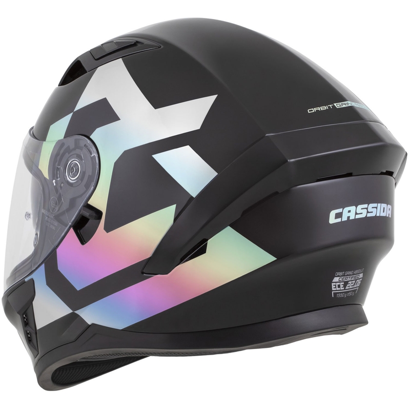Cască integrală pentru motocicletă Cassida Orbit Grind Absolut, neagră-holografică