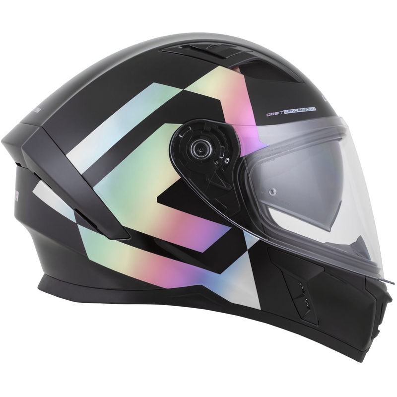 Cască integrală pentru motocicletă Cassida Orbit Grind Absolut, neagră-holografică