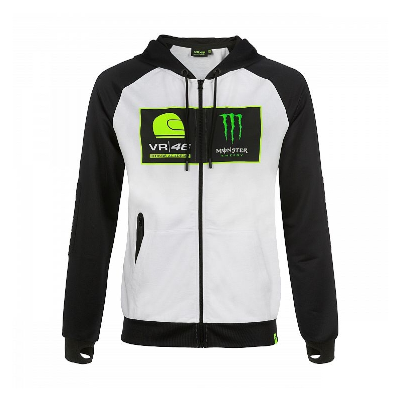 Hanorac VR46 Valentino Rossi Valentino Rossi RIDERS ACADEMY MONSTER Fleece alb-negru