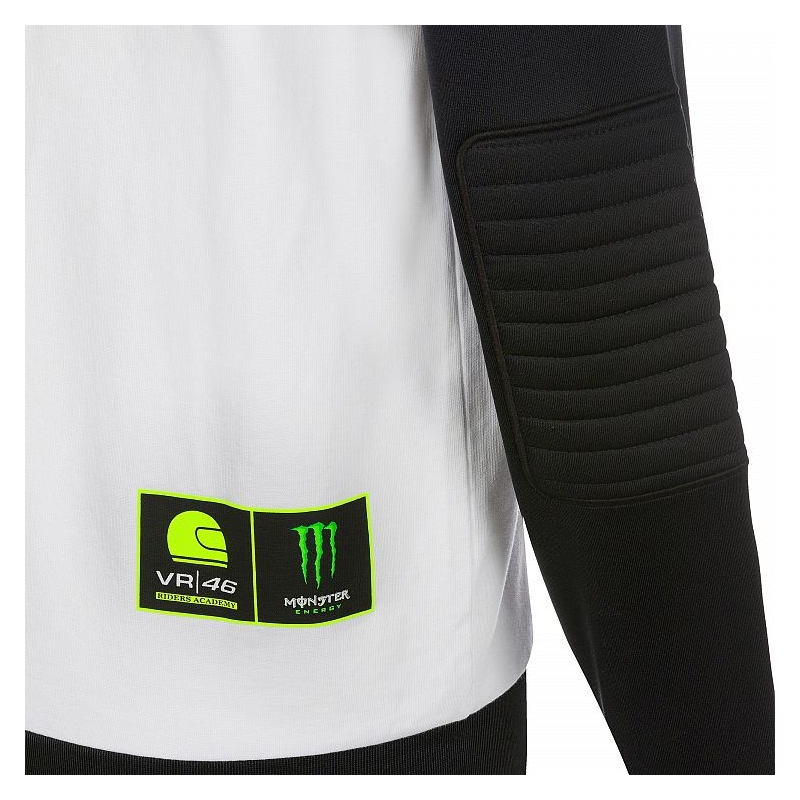 Hanorac VR46 Valentino Rossi Valentino Rossi RIDERS ACADEMY MONSTER Fleece alb-negru