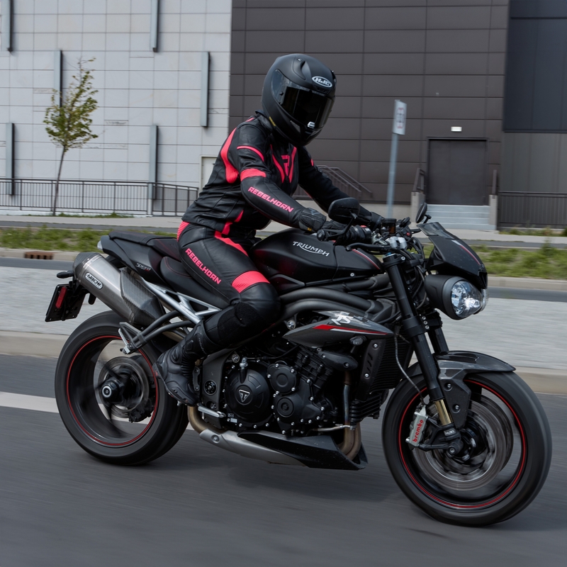 Geacă motociclistă pentru femei Rebelhorn Rebel negru-roz fluo